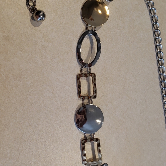 Women's Gold and silver modern, metal belt - Picture 2 of 5